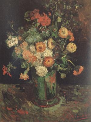  Vase with Zinnias and Geraniums (nn04)